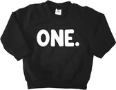 Verjaardag sweater 1 jaar-one-zwart-Maat 80
