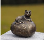 Decoratief Beeld - Bronzen Beelden: Urne Met Violet - Kunststof - Bronzart - Multicolor - 6 X 7 Cm