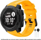 Geel Siliconen Bandje geschikt voor Garmin Instinct – Maat: zie maatfoto – smartwatch strap - band - horlogeband - wearable - polsbandje - rubber