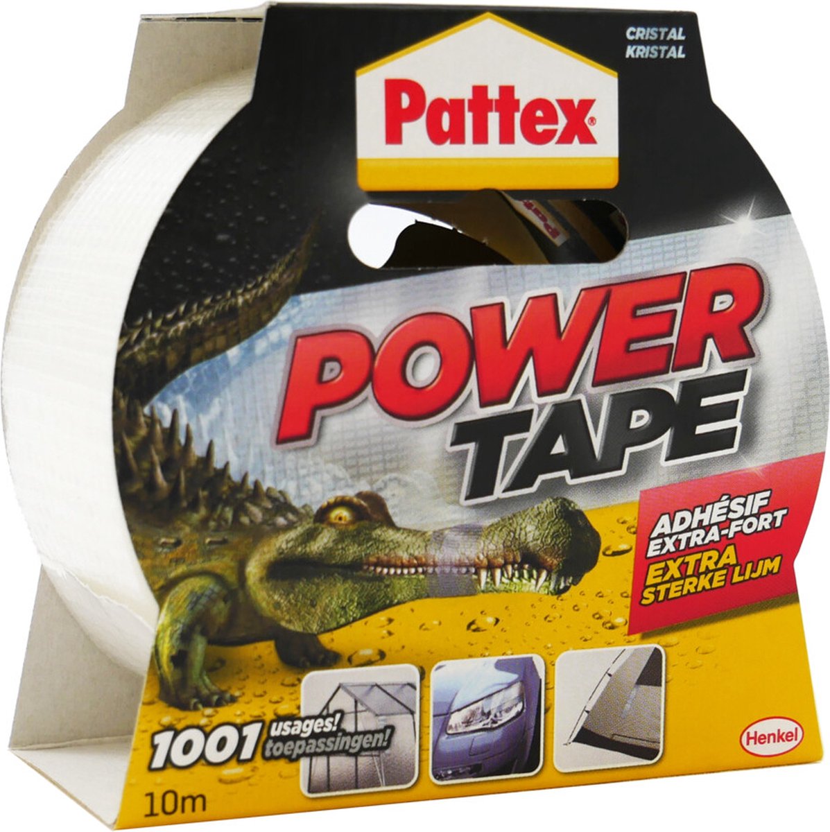 Pattex Power Tape 10 m Transparant | Ducttape Waterdicht | Extreem sterk & Premium Grip. - Pattex