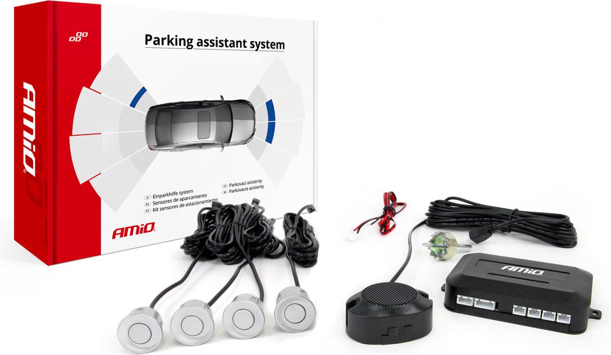 Parkeerhulp / parkeersensoren met geluid (4 zilveren sensoren)