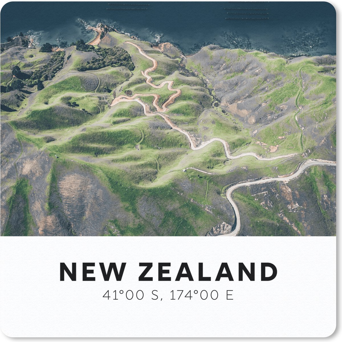 Muismat 30x30 cm - Mousepad Zee - Nieuw Zeeland - Groen - Muismatten