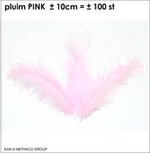 Plume / Plumes couleur ROSE ± 100 pcs / ± 10cm