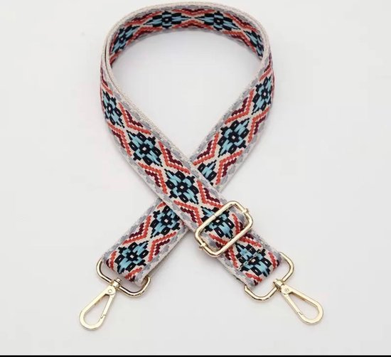 SHTGOI Tasriemen om te wisselen, solide kleur, tas, schouderriem met labyrint-patroon en beige rand, 3,8 cm breed, schouderriem met lichtgouden karabijnhaak, tasriem voor crossbodytas, oranje