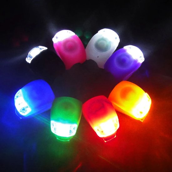 *** 2x Set Fietslamp - LED Fietsverlichting Voorlicht & Achterlicht - Waterdichte Siliconen - van Heble® *** — afbeelding 4