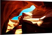 WallClassics - Dibond - Antelope Canyon - 150x100 cm Foto op Aluminium (Wanddecoratie van metaal)