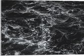 WallClassics - Acrylglas - Golvende Zee Zwart/Wit - 60x40 cm Foto op Acrylglas (Wanddecoratie op Acrylaat)