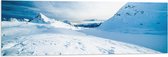 WallClassics - Drapeau - Plaine de neige dans les Montagnes - 120x40 cm Photo sur drapeau en polyester