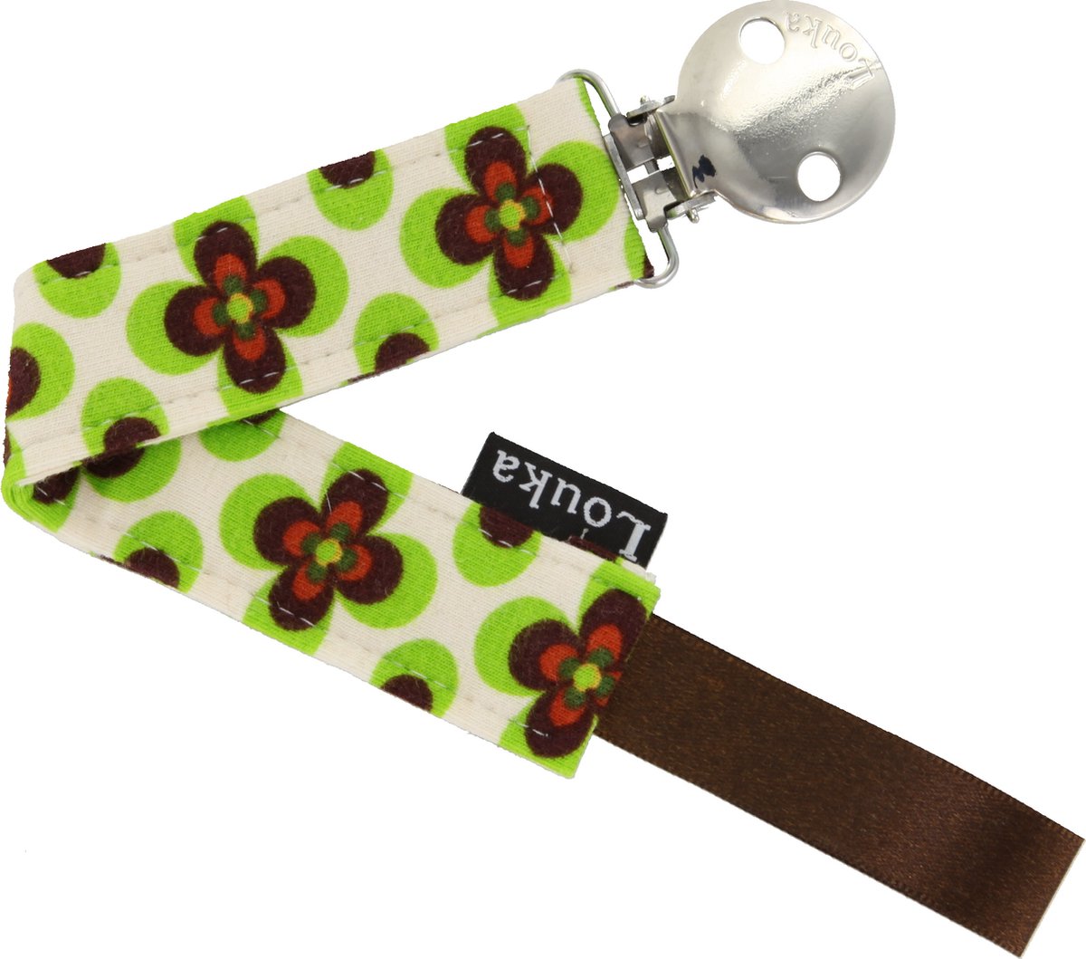 Goedkoopste Louka speenkoord vintage bloem - groen - bruin - crème - speenketting