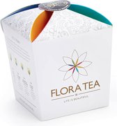Theebloem - Nieuwe theedrinken - Kado tip - Kado verpakking thee - Flora Tea thee cadeau giftbox met 4 theebloemen assortiment -Kado tip - Thee Cadeau - Thee