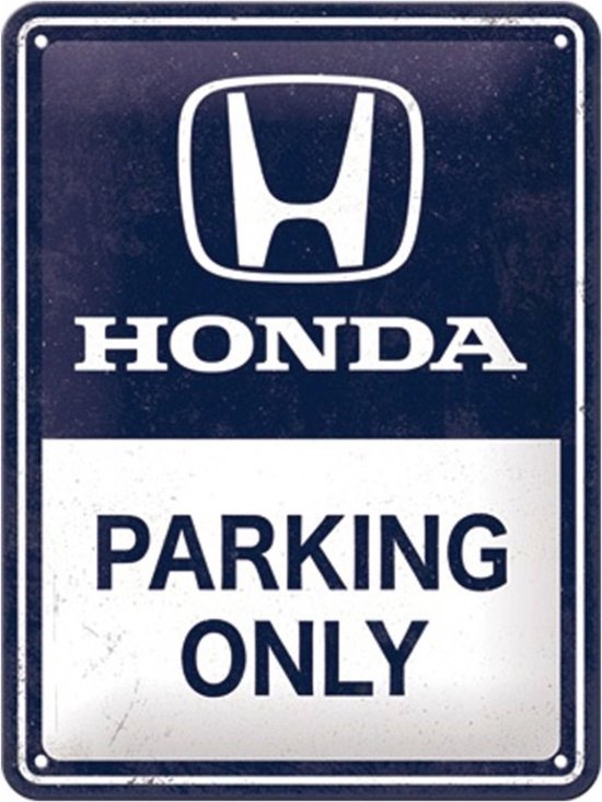 Metalen Bord 15x20 cm Honda AM Parking Only