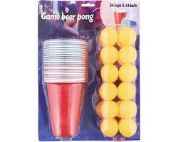 Beerpong Drankspellen set van 24 cups en 24 ballen