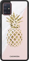 Coque Samsung Galaxy A71 - Ananas - Rose - Coque Rigide TPU Zwart - Ananas - Casimoda