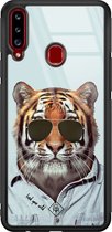 Casimoda® hoesje - Geschikt voor Samsung Galaxy A20s - Tijger Wild - Luxe Hard Case Zwart - Backcover telefoonhoesje - Blauw