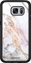 Casimoda® hoesje - Geschikt voor Samsung Galaxy S7 - Parelmoer Marmer - Zwart TPU Backcover - Marmer - Multi