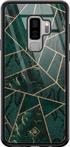 Casimoda® hoesje - Geschikt voor Samsung Galaxy S9+ - Abstract Groen - Luxe Hard Case Zwart - Backcover telefoonhoesje - Groen