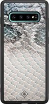 Casimoda® hoesje - Geschikt voor Samsung Galaxy S10+ - Oh My Snake - Luxe Hard Case Zwart - Backcover telefoonhoesje - Multi