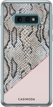 Casimoda® hoesje - Geschikt voor Samsung S10e - Snake Print - Backcover - Siliconen/TPU - Bruin