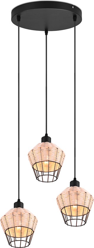 LED Hanglamp - Hangverlichting - Trion Bera - E27 Fitting - 3-lichts - Rond - Bruin - Aluminium