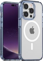 Mobiq - Schokbestendige MagSafe Case iPhone 14 Pro Max - transparant/blauw