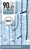 Oneiro’s luxe IJspegel verlichting - 90 LED - 3 meter - wit - kerst - lichtgordijn - feestdagen - winter - verlichting - binnen - buiten – sfeer
