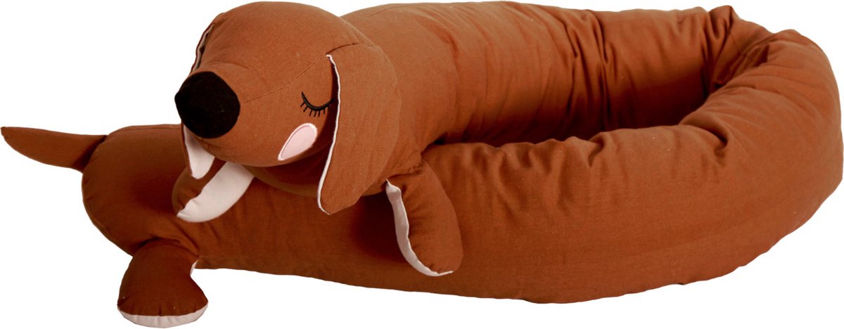 Coussin Roommate Lazy Long Chien Marron | bol.com