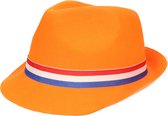 Oranje gleufhoed/hoedje voor volwassenen met Nederlandse vlag