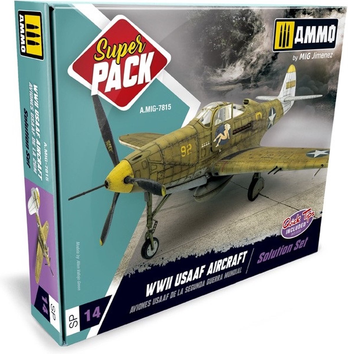 AMMO by Mig Jimenez Modelbouwdecoratie - MIG 7815 Super Pack WWII USAAF Aircraft - Solution Set Effecten set