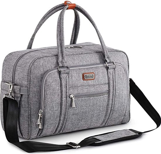 Kono Babyluiertas Grote Weekender Reizen Luiertas Stijlvol voor Mama en Papa, Convertible Travel Tote Messenger met Geïsoleerde Zakken (marineblauw