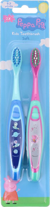 Kinder tandenborstel - Peppa pig - Tandenborstel set 2x - 2+ Jaar -  Toothbrush - Peppa... | bol.com