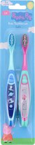 Brosse à dents Kinder - Peppa pig - Ensemble de brosses à dents 2x - 2+ ans - Brosse à dents - Peppa pig - Rose - Blauw - Doux - Brossage des dents - Enfants