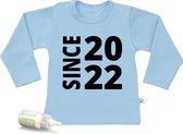 Baby t Shirt Since 2022 - Blauw - Lange mouw - Maat 74/80