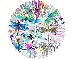 Libelle stickers - 50 stuks voor laptop, muur, agenda etc. - insecten - dragonfly