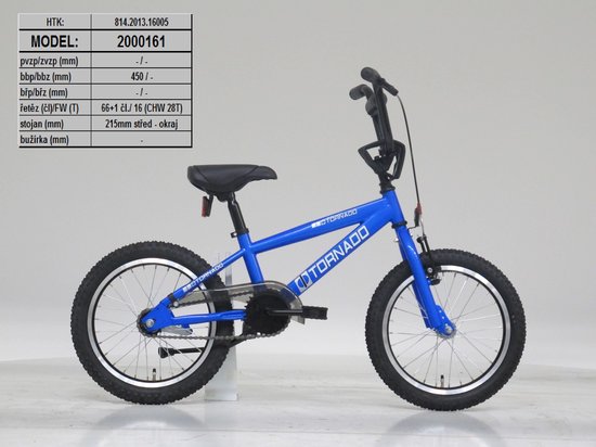 16 BMX Tornado - blauw | bol