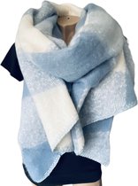 Sjaal - Dikke Kwaliteit - Geblokt - Blauw - 220 x 50 cm (969619#)