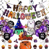 Festivz Halloween Set Heks - Halloween Decoratie – Feestversiering - Papieren Confetti – Paars - Oranje - Zwart - - Groen - Wit - Feest