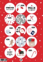 A5 stickervel - Sluitsticker / Naamstickers - 15 Assorti - Sluitzegel - Kerst / Merry Christmas / Feestdagen / Kerstpakket / Eindejaarspakket - Rood - Envelop sticker - Kaart - Naamsticker / Naam | Cadeau – Gift – Cadeauzakje - DH collection