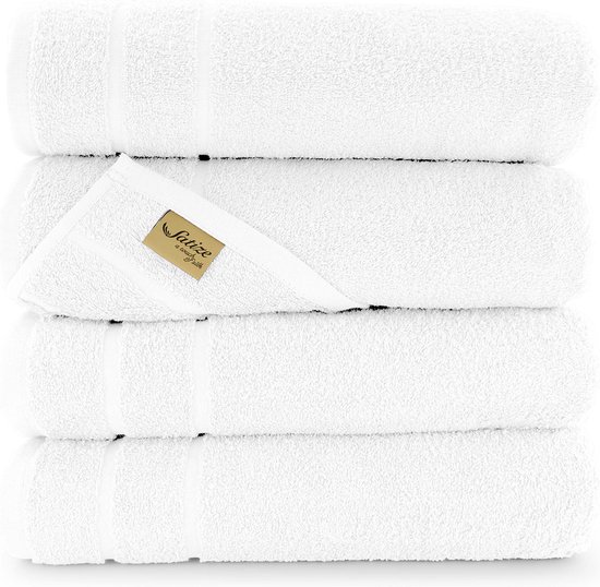 Satize Handdoeken 70x140 cm - Set van 4 - Badhanddoeken hotelkwaliteit - 100% katoen - Wit