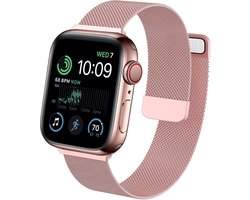 Bandje geschikt voor Apple Watch 41 mm / 40 mm Series 8 / SE 2022 - Roségoud Milanese Band