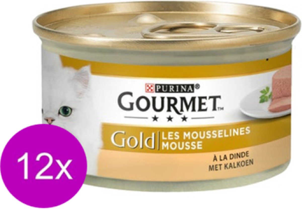 12x Gourmet Gold - Mousse Kalkoen - Kattenvoer - 85g