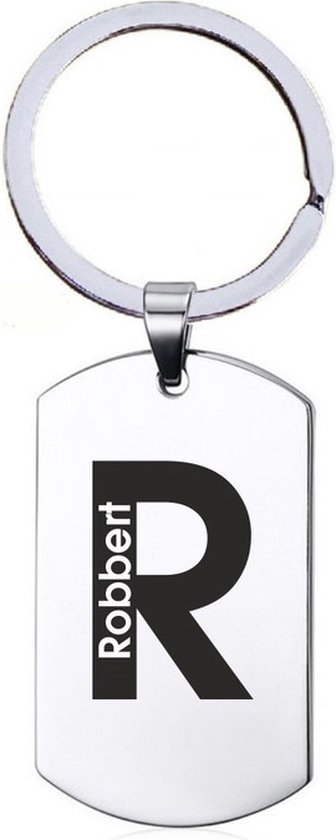 Nom cadeau - Robbert - Porte-clés en acier inoxydable
