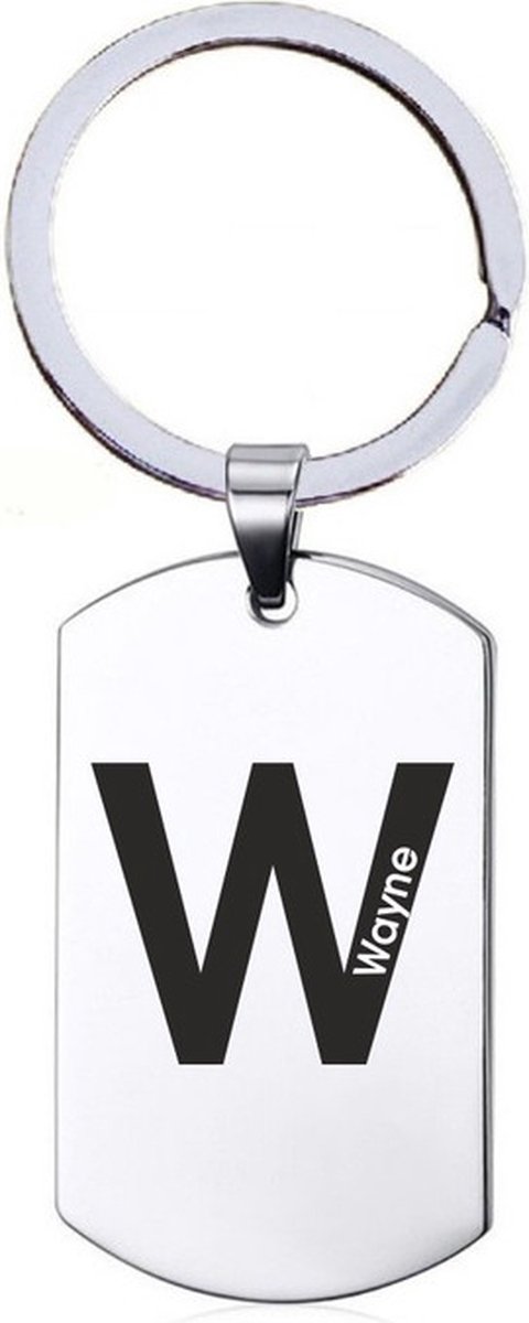 Naamkado - Wayne - RVS Sleutelhanger