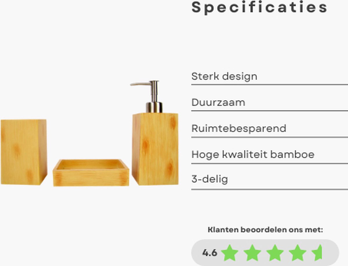 KLEO - Badaccessoires Set van natuursteen - Badaccessoires Set bestaande uit zeepdispenser, tandenborstelhouder, zeepbakje (wit - set van 3