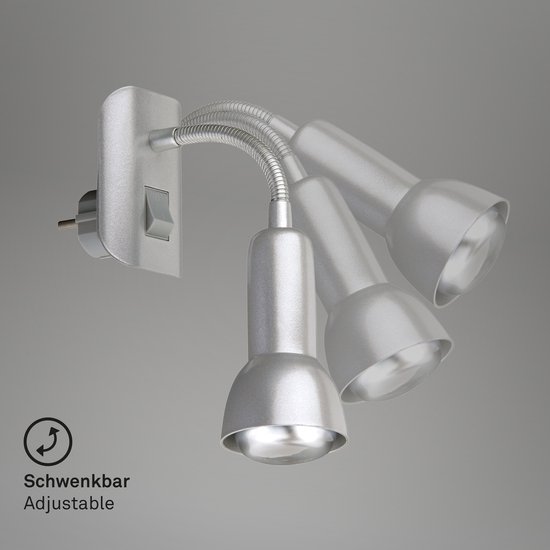 BRILONER Leuchten - Retro klemlamp, leeslamp incl. flexibele arm, incl