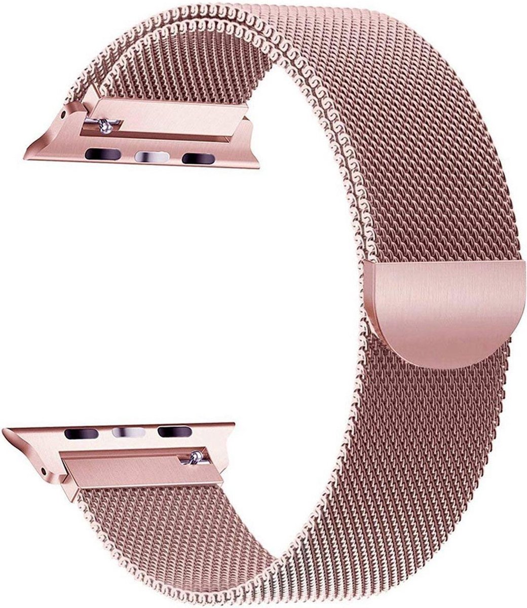 Bandje geschikt voor Fitbit Versa 4 / Fitbit Sense 2 - Universeel Bandje - Polsband RVS - Rose