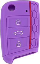 Étui de clé en Siliconen Sport - Étui de clé violet adapté pour Volkswagen Polo / Golf / 2014 - 2021 / Seat Leon / Seat Ibiza / Golf GTI / Golf R / Golf 7 / Skoda - Étui de clé - Accessoires de vêtements pour bébé de voiture