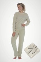 Dames velours pyjama-lounge set-huispak in geschenkdoos, maat XL, kleur beige