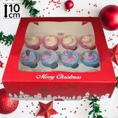 Kerst doos voor 12 cupcakes (25 stuks)