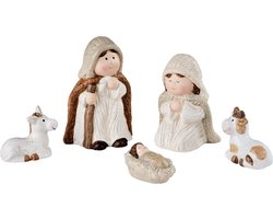 Kinder/kinderkamer kerststal beelden/figuren 6,4 x 4 x 3,2 cm - Kerstgroep beeldjes/kerstbeeldjes voor kinderen