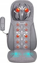 Naipo® Elektrische Massagestoel - Massagekussen - Rugmassage - Massagemat - Massageapparaat - Shiatsu met Warmtefunctie en Vibratiemassage – Infrarood – Grijs
